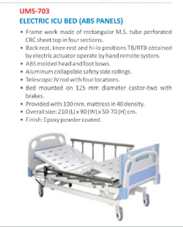 Unisearch Medicare Electric ICU Bed (ABS Panels)